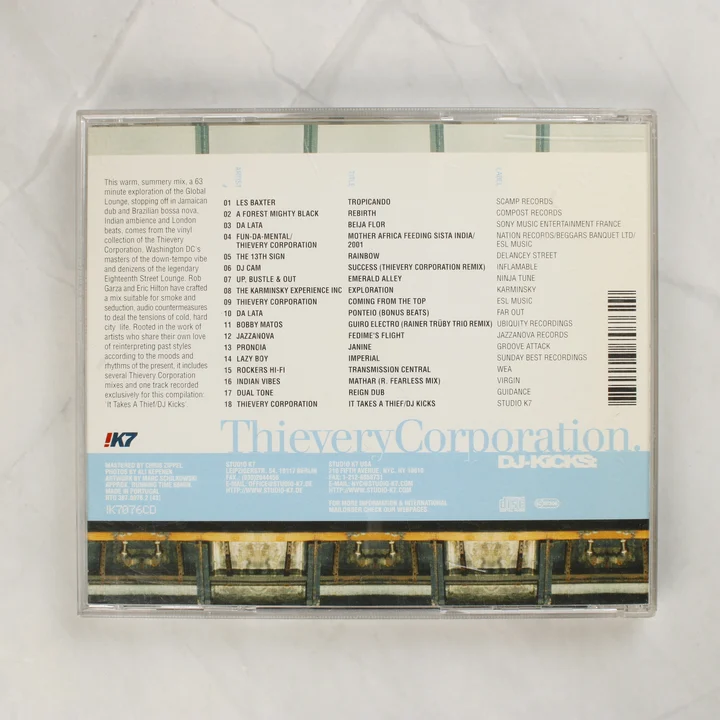 Thievery Corporation DJ-Kicks CD hátlapja számlistával