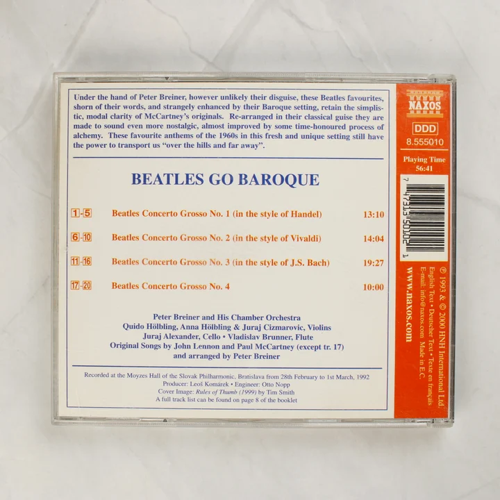 Beatles Go Baroque CD hátlapja vonalkóddal