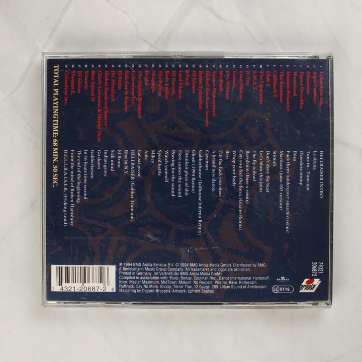 Hellraiser: The Second Chapter CD hátlapja a számlistával