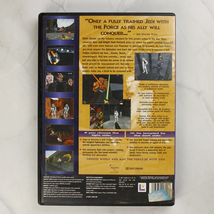 Star Wars Jedi Knight Dark Forces II PC játék hátlapja
