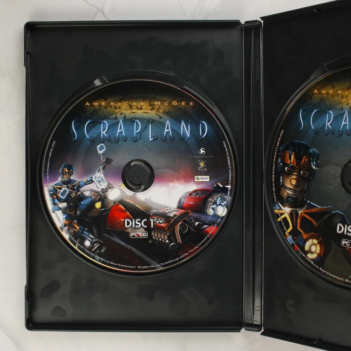 Scrapland videójáték első lemeze a tokban