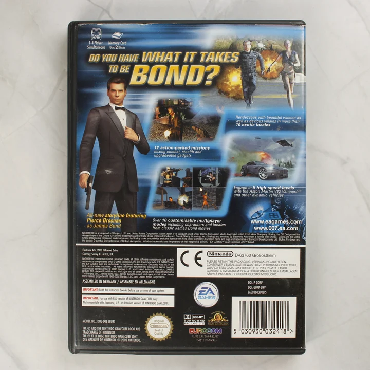 007 Nightfire GameCube hátlap 007 Nightfire Nintendo GameCube játék hátlapja