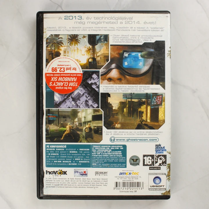 Tom Clancy's Ghost Recon Advanced Warfighter PC játék hátlapja