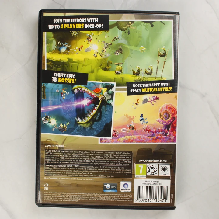 Rayman Legends PC játék hátoldala