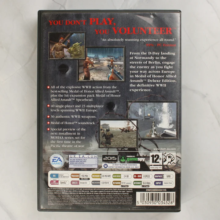 Medal of Honor Allied Assault Deluxe Edition PC játék hátlapja