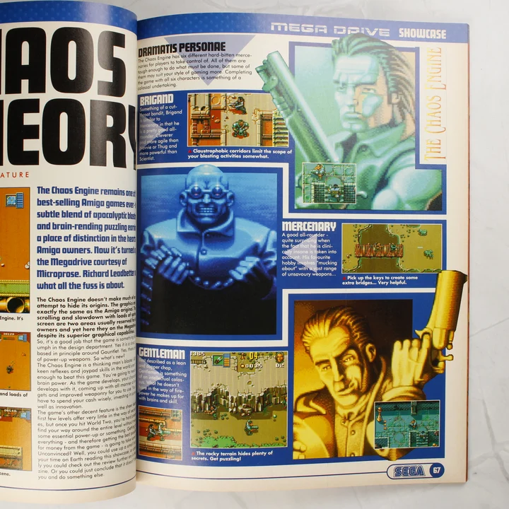 A Sega Magazine belső oldala a The Chaos Engine játékbemutatóval.