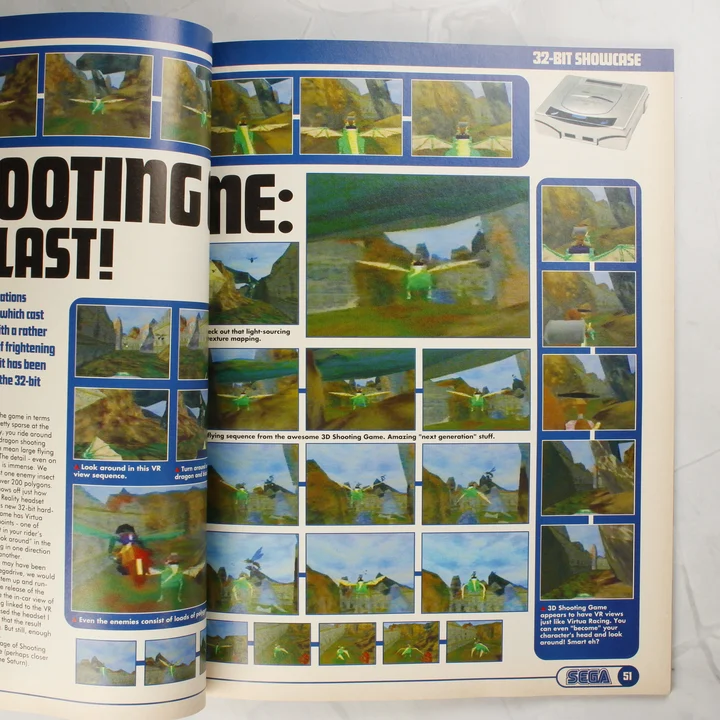 32-bit Showcase oldal A Sega Magazine belső oldala 32 bites játékbemutatóval