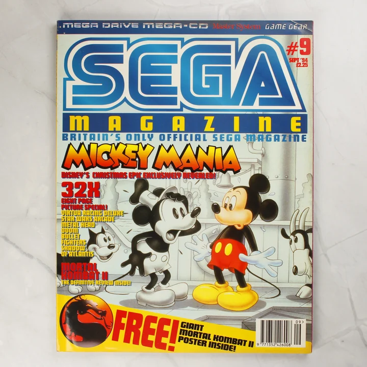 A Sega Magazine 1994. szeptemberi számának címlapja Mickey Mania grafikával.
