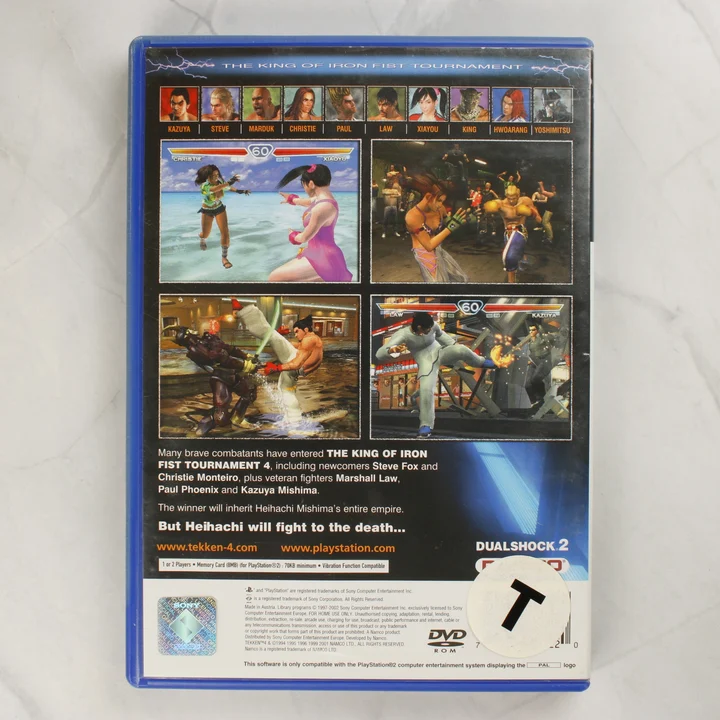 Tekken 4 PS2 hátlap Tekken 4 PlayStation 2 játék hátlapja