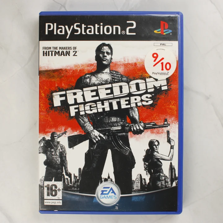 Freedom Fighters PS2 előlap Freedom Fighters PlayStation 2 játék tokjának előlapja