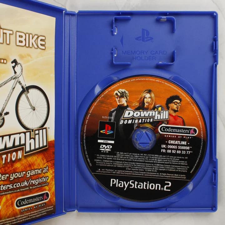 Downhill Domination PlayStation 2 nyitott tok és lemez
