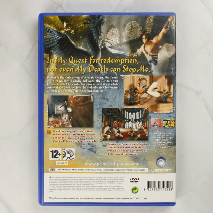Prince of Persia: The Sands of Time PS2 játék hátlapja