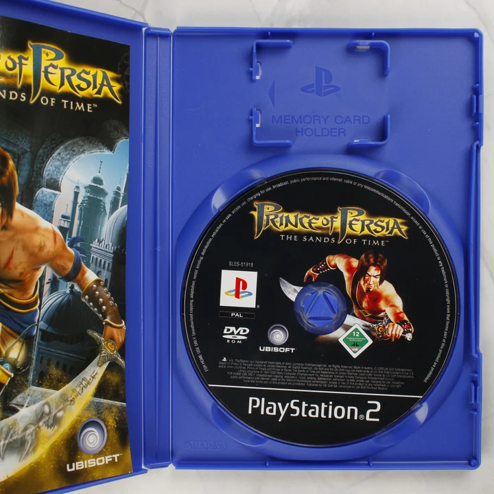 Prince of Persia: The Sands of Time PS2 lemez és nyitott tok