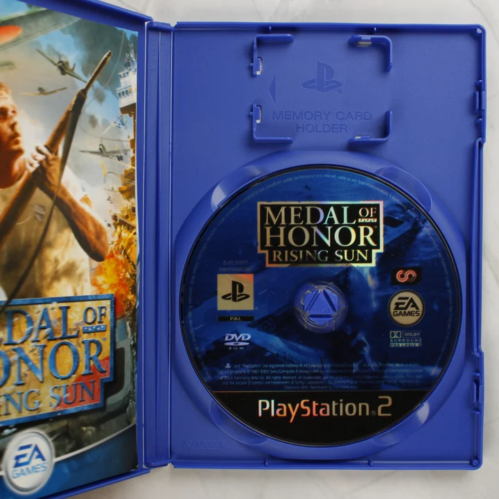Medal of Honor Rising Sun PlayStation 2 nyitott tok és lemez