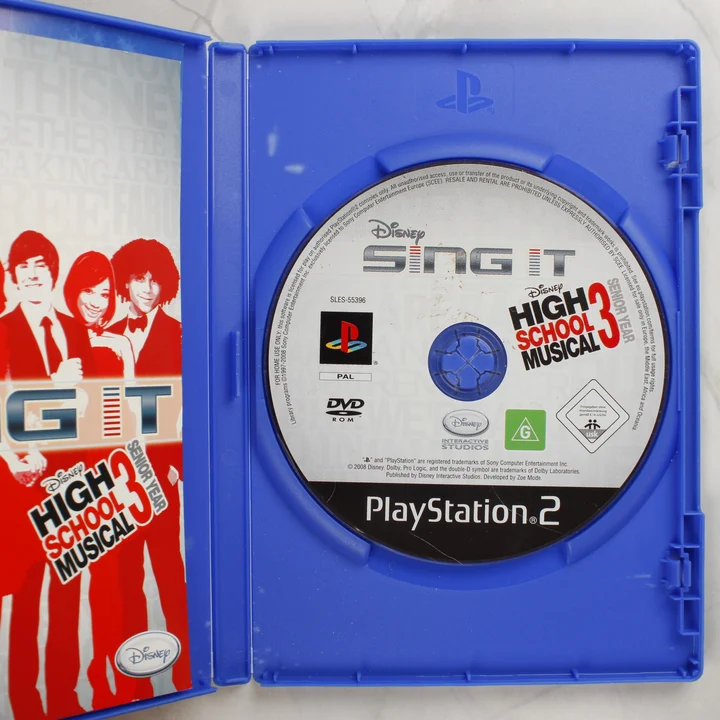 Disney Sing It HSM3 PS2 belső Disney Sing It High School Musical 3 nyitott tok lemezzel és útmutatóval