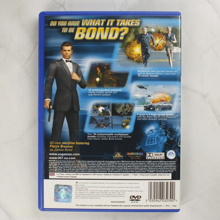 007 Nightfire PlayStation 2 játék hátlapja