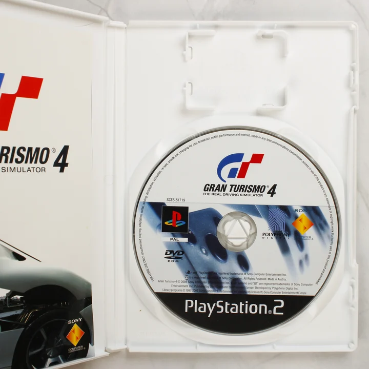 Gran Turismo 4 PS2 lemez és tok Gran Turismo 4 PlayStation 2 nyitott tok lemezzel