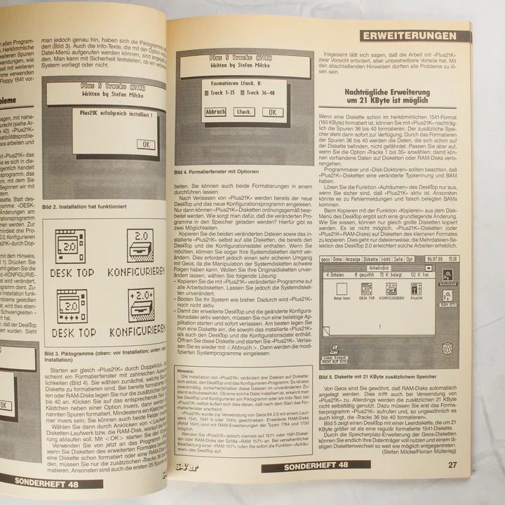 64'er magazin belső A magazin belső oldalai szöveggel és ábrákkal