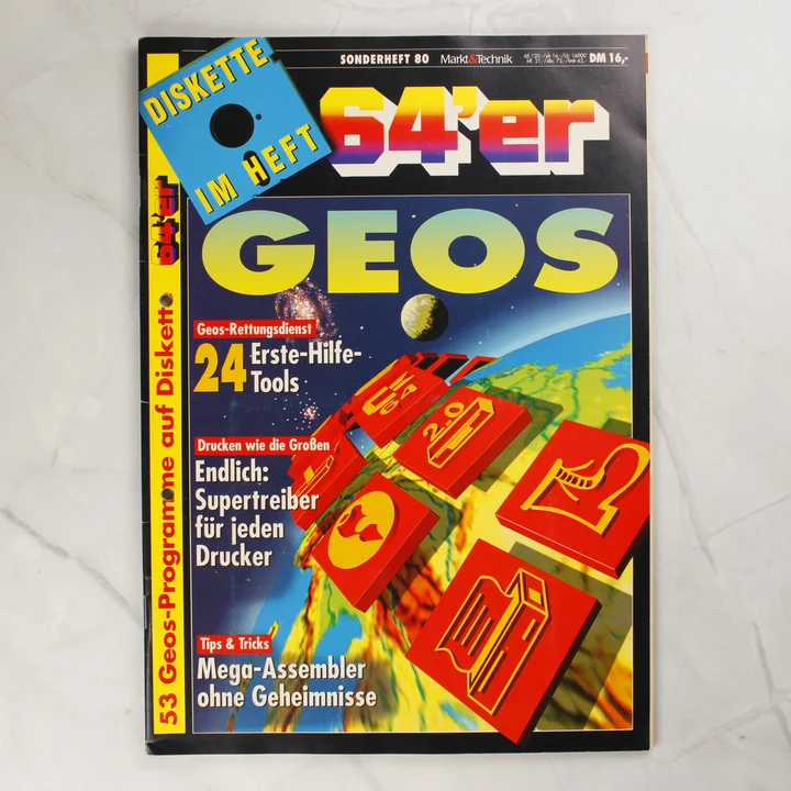 64'er Sonderheft 80 borító A 64'er Sonderheft 80 GEOS magazin színes borítója