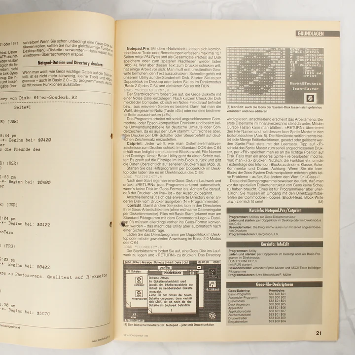 64'er magazin belső A magazin belső oldalai szöveggel és képernyőmentésekkel
