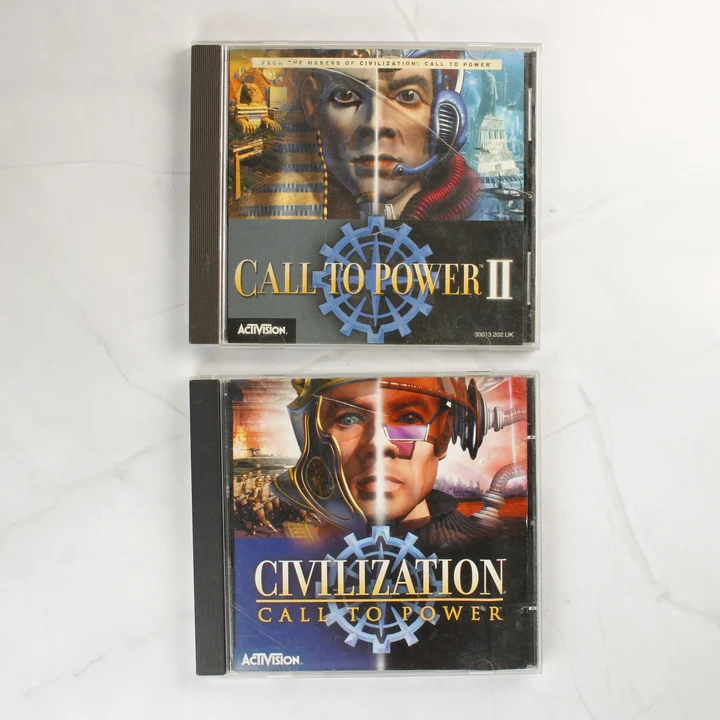 Két CD-tok a Call to Power II és Civilization játékokkal