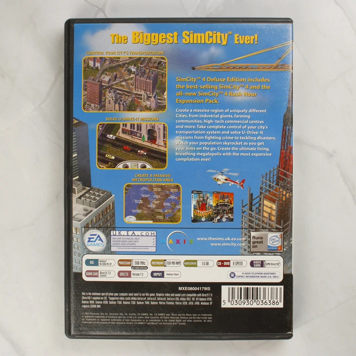 SimCity 4 Deluxe Edition PC játék hátlapja