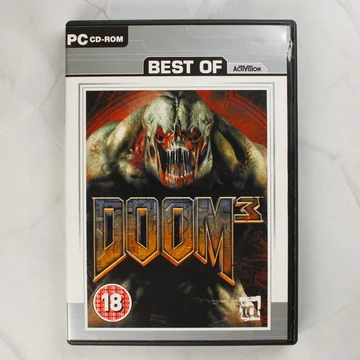 A Doom 3 PC-s videójáték előlapi borítója az Activision Best of sorozatában.