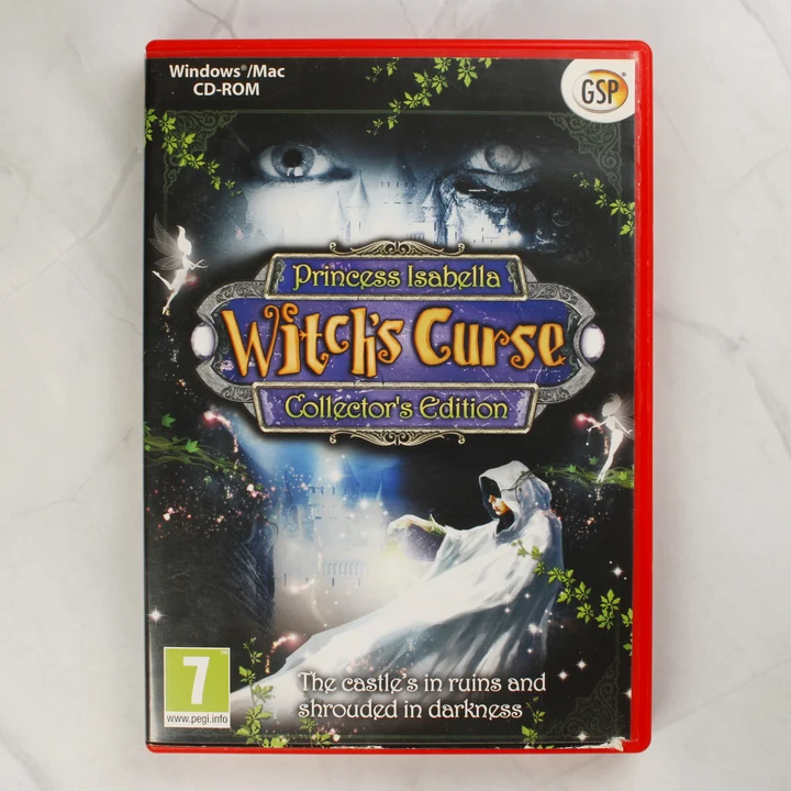 Princess Isabella: Witch's Curse előlap Princess Isabella: Witch's Curse Collector's Edition videójáték előlapi borítója piros tokban.