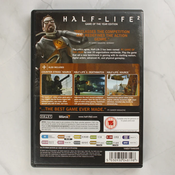 Half-Life 2 GOTY PC hátlap Half-Life 2 Game of the Year Edition PC játék hátoldala