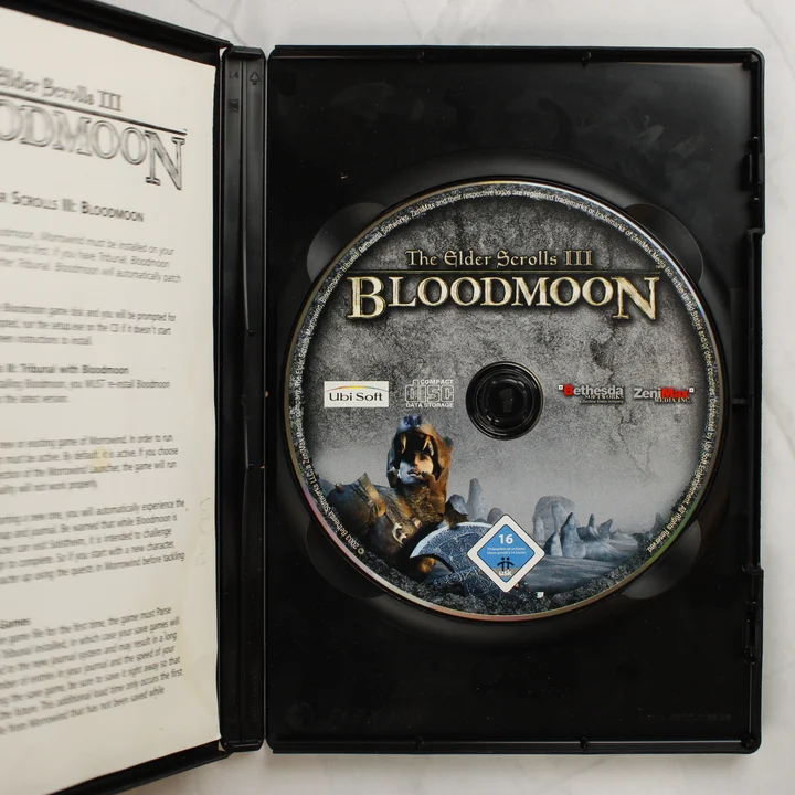 The Elder Scrolls III: Bloodmoon PC lemez The Elder Scrolls III: Bloodmoon nyitott tok lemezzel
