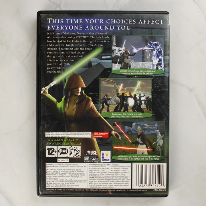 Star Wars Knights of the Old Republic II PC játék hátsó borítója