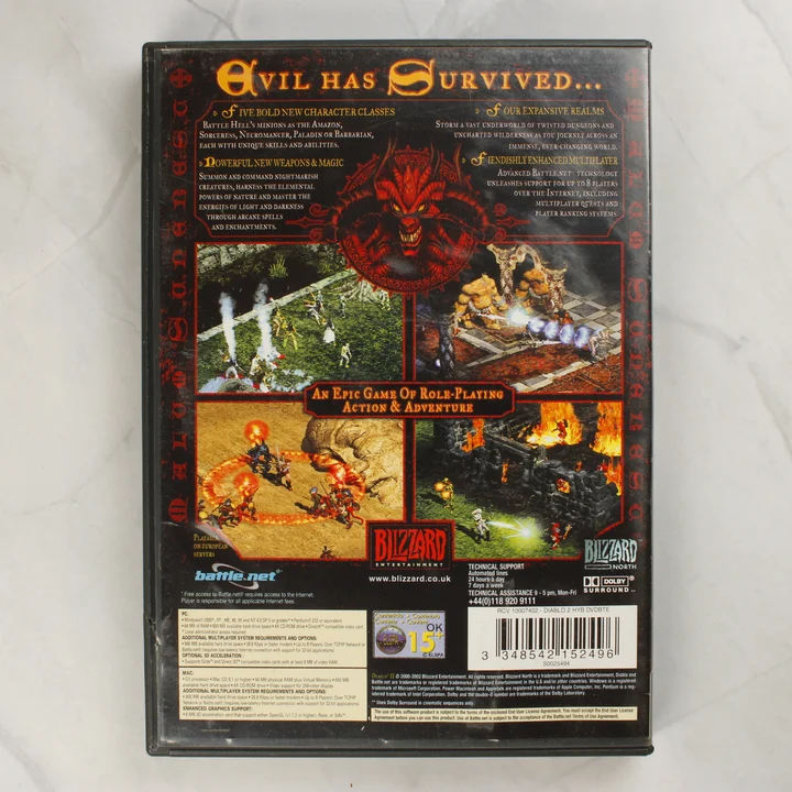 Diablo II hátlap Diablo II videójáték hátoldali borítója