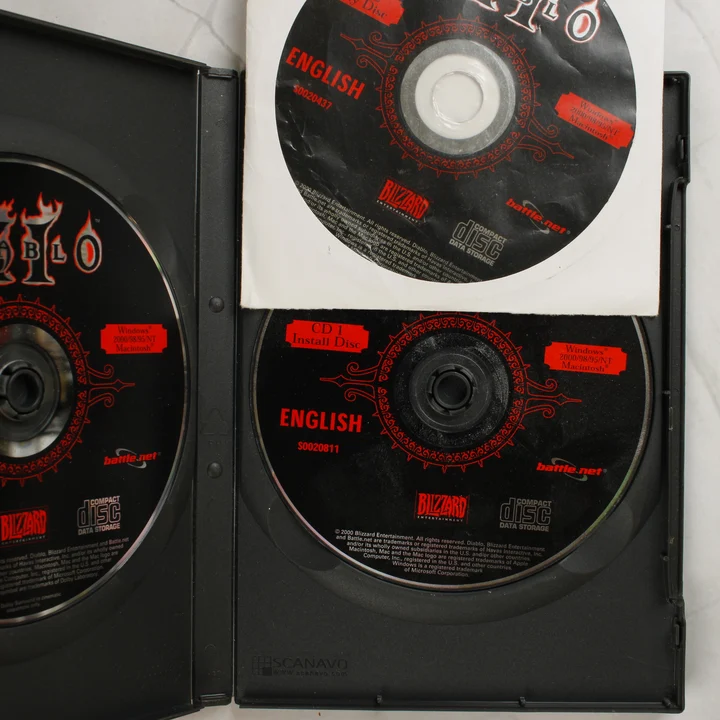 Diablo II lemezek Diablo II nyitott tok és telepítőlemezek