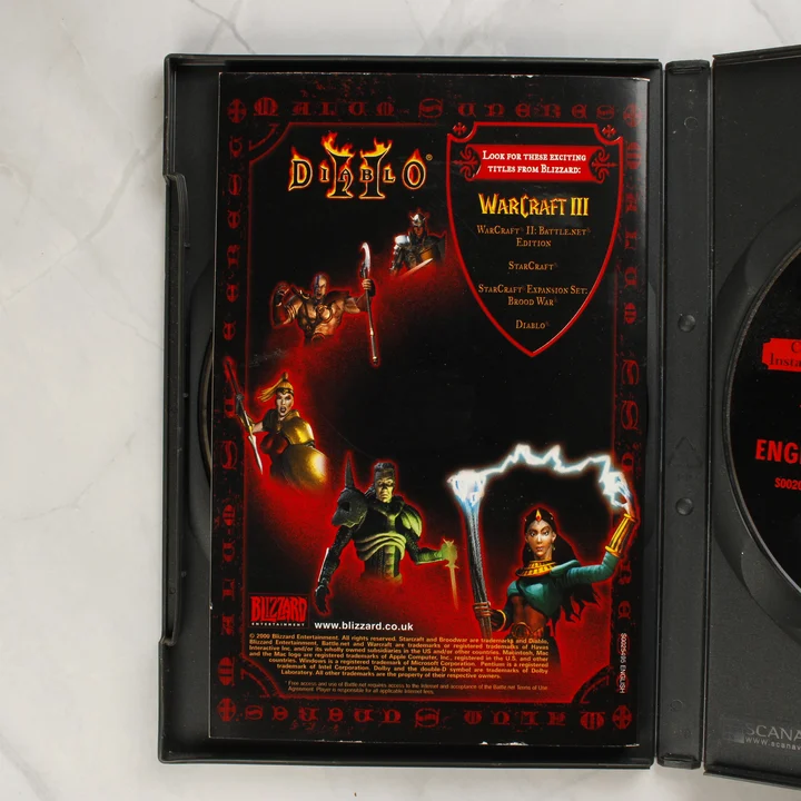 Diablo II kézikönyv hátlap Diablo II kísérő füzet hátoldala