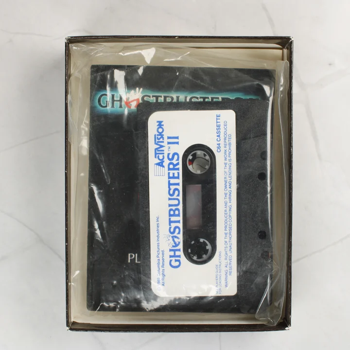 Ghostbusters II C64 kazetta és útmutató Ghostbusters II C64 kazetta és kézikönyv a dobozban