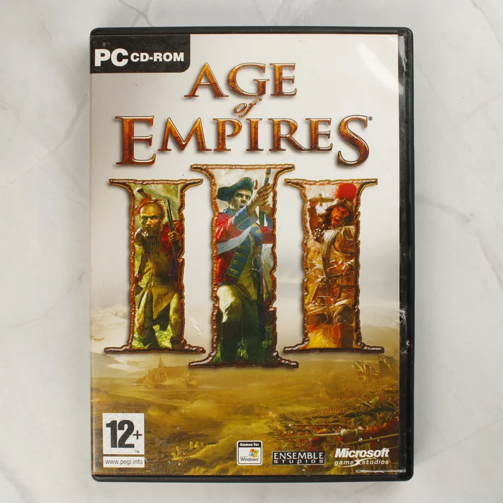 Age of Empires III PC borító Az Age of Empires III PC játék elülső borítója műanyag tokban