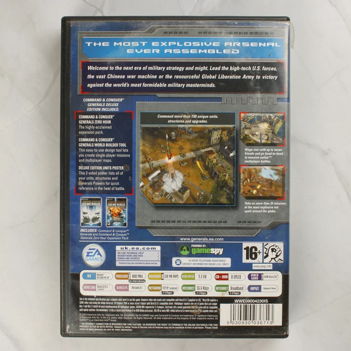 Command & Conquer Generals Deluxe Edition hátlap Command & Conquer Generals Deluxe Edition PC játék tok hátoldala