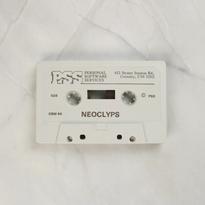 Neoclyps C64 kazetta A Neoclyps játék eredeti szürke kazettája