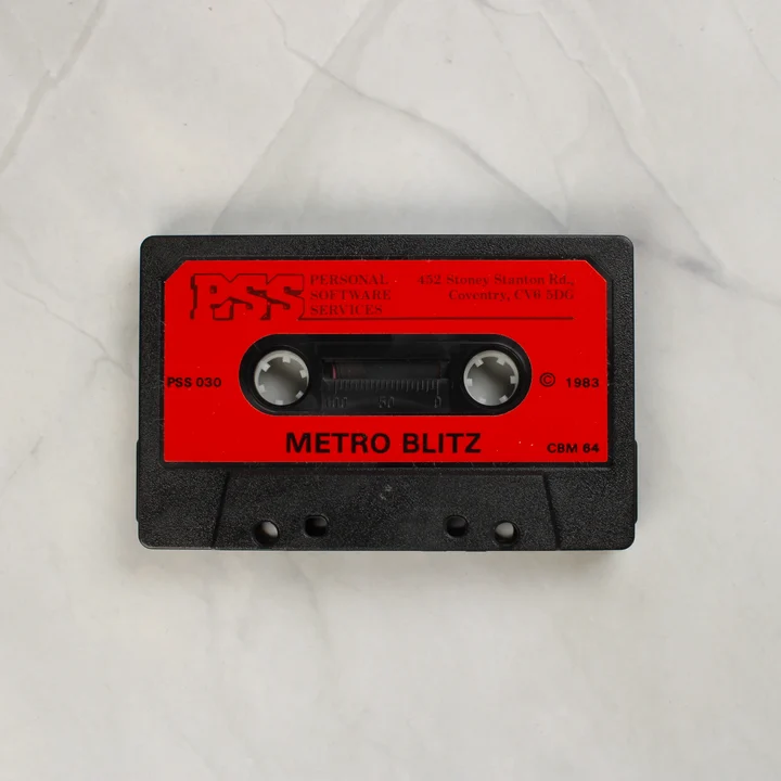 Metro Blitz C64 kazetta Metro Blitz Commodore 64 adathordozó kazetta