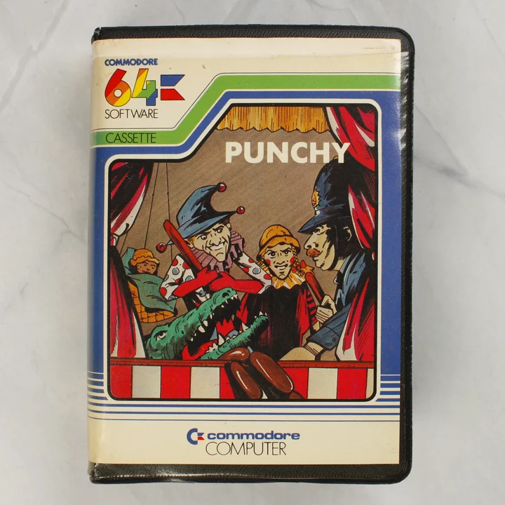 Punchy C64 borító Punchy Commodore 64 videójáték kazetta tokja elölről