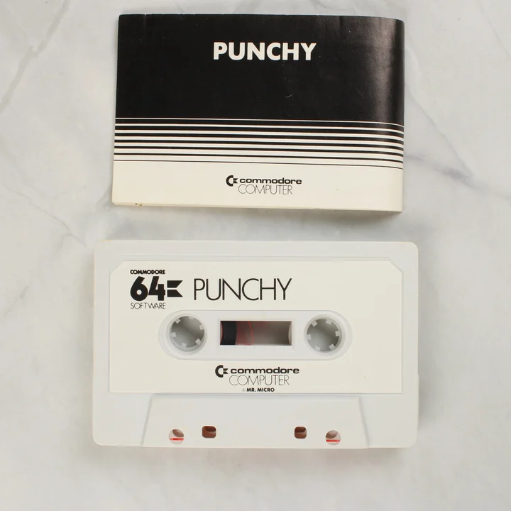 Punchy C64 kazetta és füzet Punchy Commodore 64 kazetta és használati útmutató