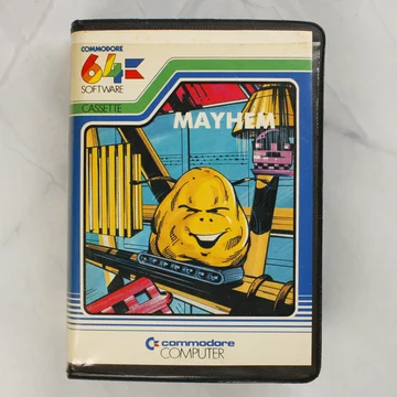 Mayhem Commodore 64 videójáték kazetta tokja elölről