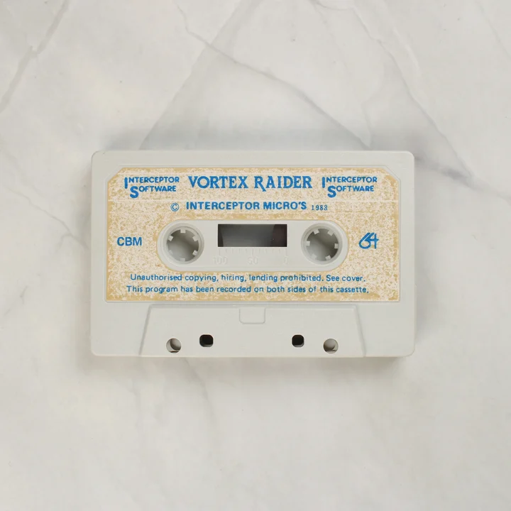 Vortex Raider C64 kazetta Vortex Raider Commodore 64 magnetofonkazetta
