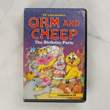 Orm and Cheep: The Birthday Party Commodore 64 játék tokjának előlapja