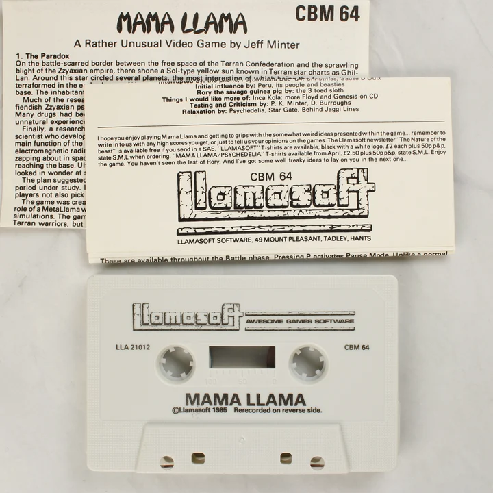 Mama Llama C64 kazetta és leírás Mama Llama kazetta és használati útmutató