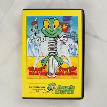 Thing on a Spring Commodore 64 játék kazetta tokjának előlapja