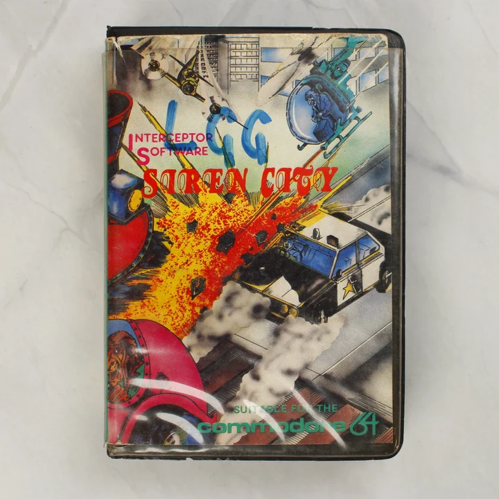 Siren City C64 borító Siren City Commodore 64 játék borítója műanyag tokban