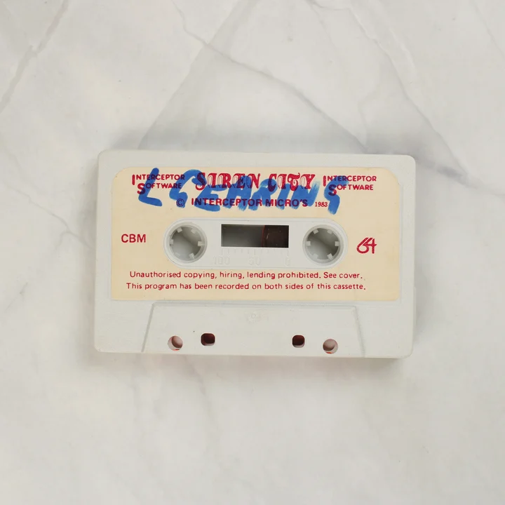 Siren City C64 kazetta Siren City Commodore 64 magnókazetta