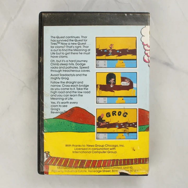 B.C. II: Grog's Revenge Commodore 64 játék tokja hátulról