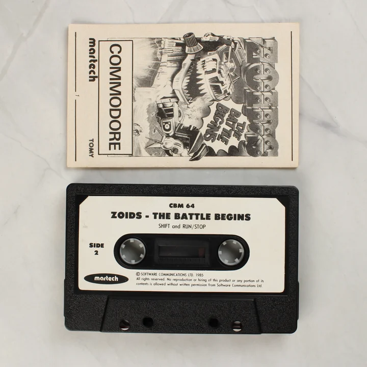 Zoids C64 kazetta és leírás Zoids: The Battle Begins kazetta és útmutató